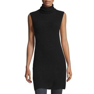 Alice + Olivia "Fay" Sleeveless Tunic Size Small Black Wool‎ Cashmere Turtleneck